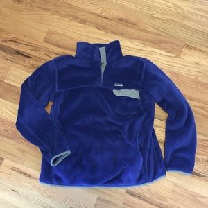 Patagonia Snap T Pullover in royal blue and gray